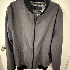 Zara Charcoal Bomber Jacket Men’s like new
